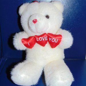 Valentine's Day Bear with I Love You Hearts